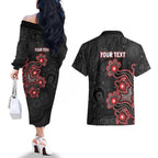 Personalised Melbourne Renegades NAIDOC Week 2026 Couples Matching Off The Shoulder Long Sleeve Dress and Hawaiian Shirt Sea Turtles Aboriginal Art