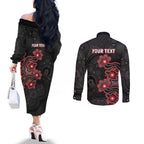 Personalised Melbourne Renegades NAIDOC Week 2026 Couples Matching Off The Shoulder Long Sleeve Dress and Long Sleeve Button Shirt Sea Turtles Aboriginal Art