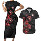 Personalised Melbourne Renegades NAIDOC Week 2026 Couples Matching Short Sleeve Bodycon Dress and Hawaiian Shirt Sea Turtles Aboriginal Art