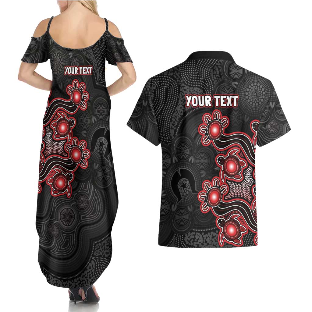 Personalised Melbourne Renegades NAIDOC Week 2026 Couples Matching Summer Maxi Dress and Hawaiian Shirt Sea Turtles Aboriginal Art