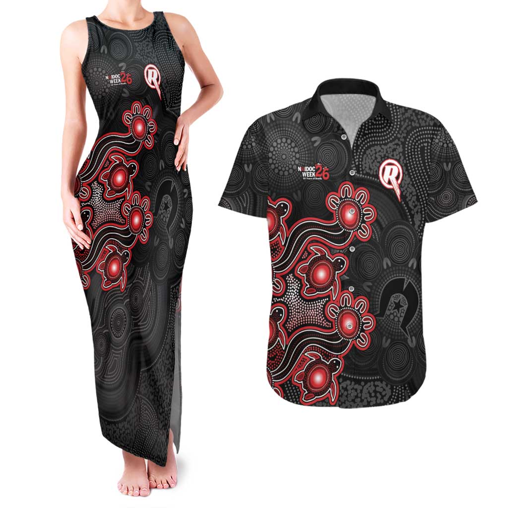 Personalised Melbourne Renegades NAIDOC Week 2026 Couples Matching Tank Maxi Dress and Hawaiian Shirt Sea Turtles Aboriginal Art