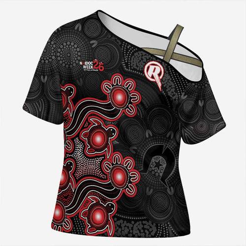 Personalised Melbourne Renegades NAIDOC Week 2026 Cross Shoulder Shirt Sea Turtles Aboriginal Art