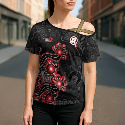 Personalised Melbourne Renegades NAIDOC Week 2026 Cross Shoulder Shirt Sea Turtles Aboriginal Art