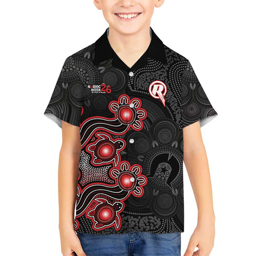 Personalised Melbourne Renegades NAIDOC Week 2026 Family Matching Long Sleeve Bodycon Dress and Hawaiian Shirt Sea Turtles Aboriginal Art