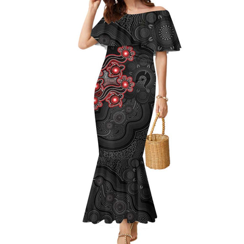 Personalised Melbourne Renegades NAIDOC Week 2026 Family Matching Mermaid Dress and Hawaiian Shirt Sea Turtles Aboriginal Art
