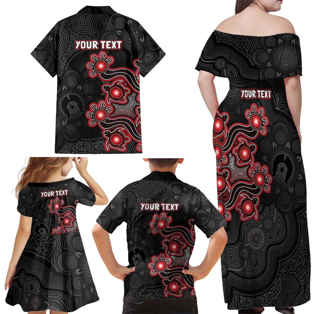Personalised Melbourne Renegades NAIDOC Week 2026 Family Matching Off Shoulder Maxi Dress and Hawaiian Shirt Sea Turtles Aboriginal Art
