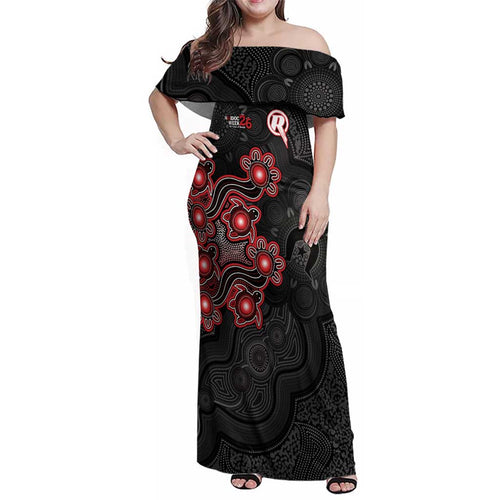 Personalised Melbourne Renegades NAIDOC Week 2026 Family Matching Off Shoulder Maxi Dress and Hawaiian Shirt Sea Turtles Aboriginal Art