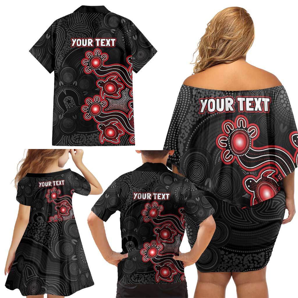 Personalised Melbourne Renegades NAIDOC Week 2026 Family Matching Off Shoulder Short Dress and Hawaiian Shirt Sea Turtles Aboriginal Art