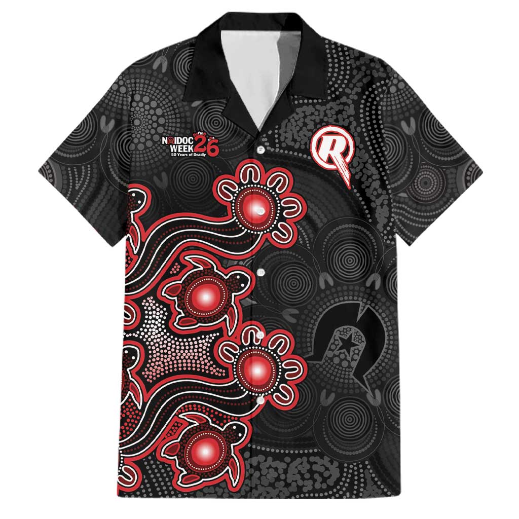 Personalised Melbourne Renegades NAIDOC Week 2026 Family Matching Off Shoulder Short Dress and Hawaiian Shirt Sea Turtles Aboriginal Art