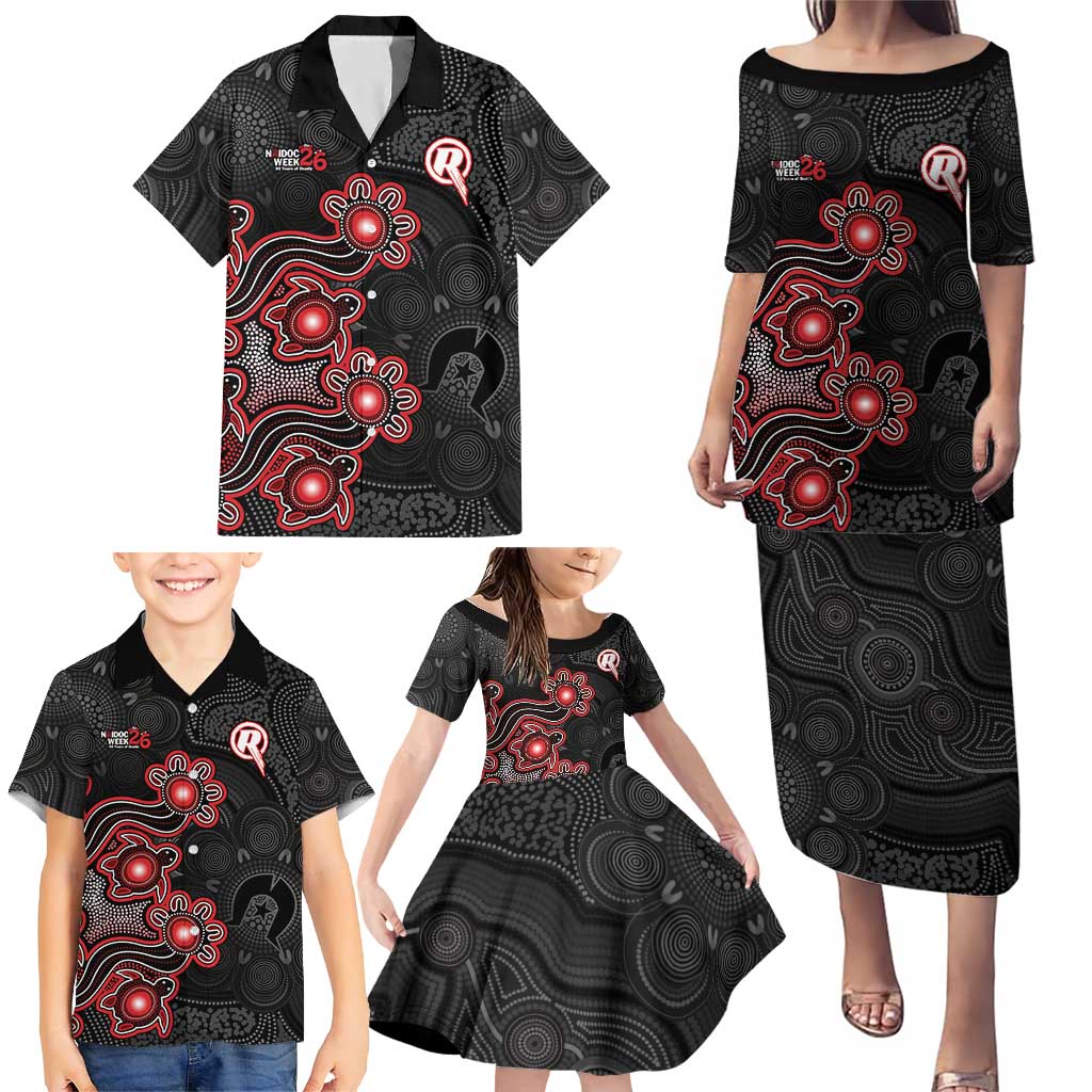 Personalised Melbourne Renegades NAIDOC Week 2026 Family Matching Puletasi and Hawaiian Shirt Sea Turtles Aboriginal Art