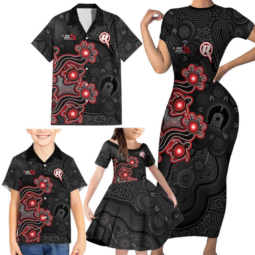 Personalised Melbourne Renegades NAIDOC Week 2026 Family Matching Short Sleeve Bodycon Dress and Hawaiian Shirt Sea Turtles Aboriginal Art