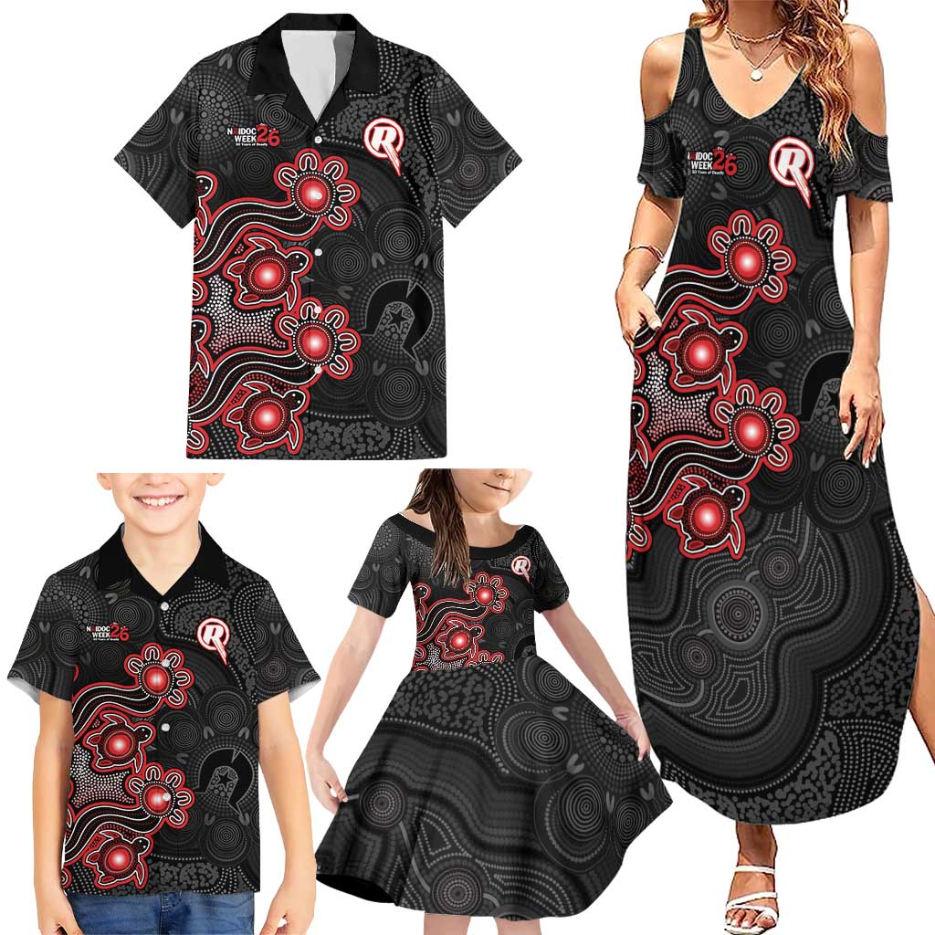 Personalised Melbourne Renegades NAIDOC Week 2026 Family Matching Summer Maxi Dress and Hawaiian Shirt Sea Turtles Aboriginal Art