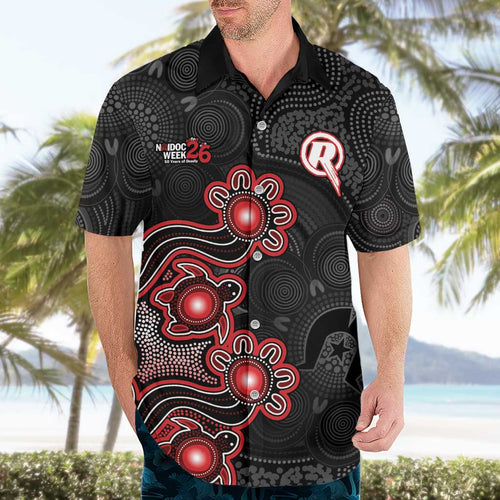 Personalised Melbourne Renegades NAIDOC Week 2026 Hawaiian Shirt Sea Turtles Aboriginal Art