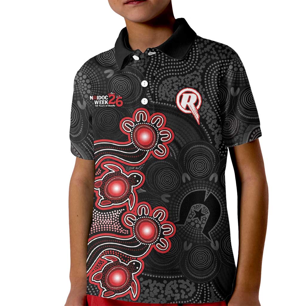 Personalised Melbourne Renegades NAIDOC Week 2026 Kid Polo Shirt Sea Turtles Aboriginal Art