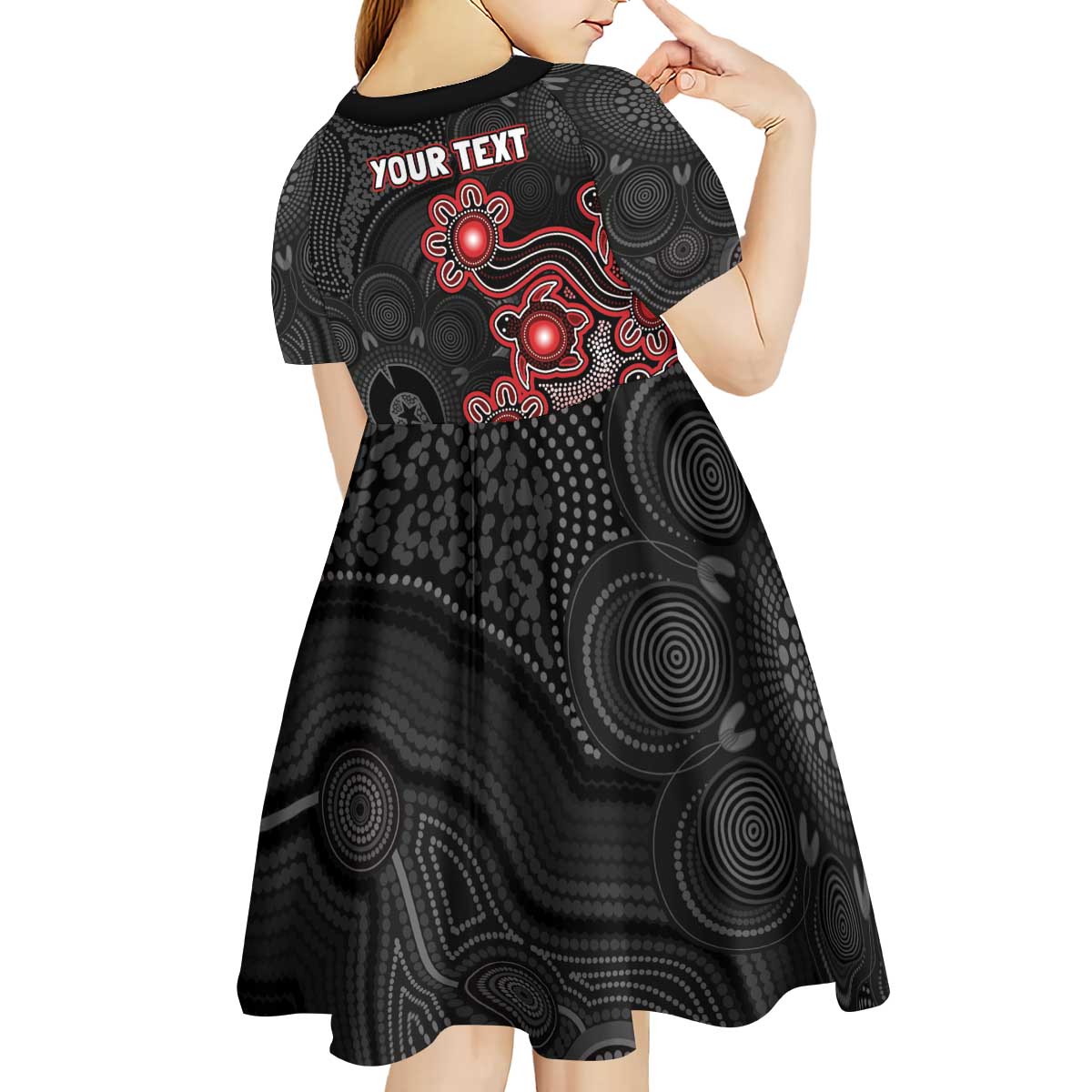Personalised Melbourne Renegades NAIDOC Week 2026 Kid Short Sleeve Dress Sea Turtles Aboriginal Art