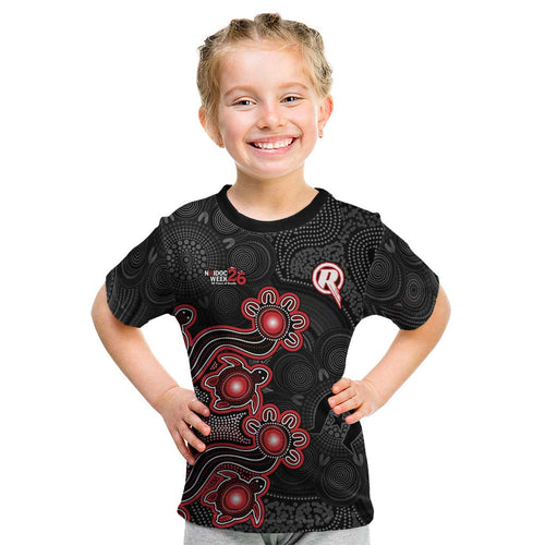 Personalised Melbourne Renegades NAIDOC Week 2026 Kid T Shirt Sea Turtles Aboriginal Art