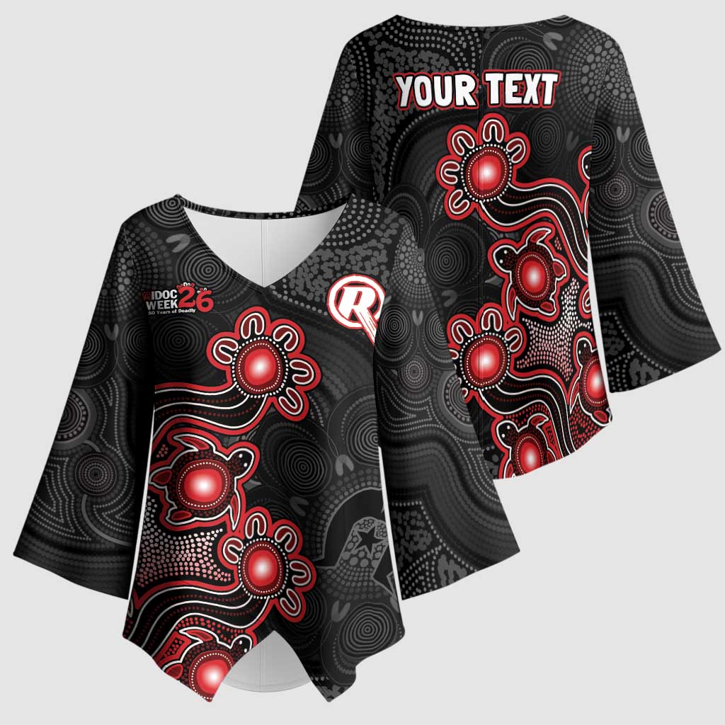 Personalised Melbourne Renegades NAIDOC Week 2026 Kimono Sleeve Blouse Sea Turtles Aboriginal Art