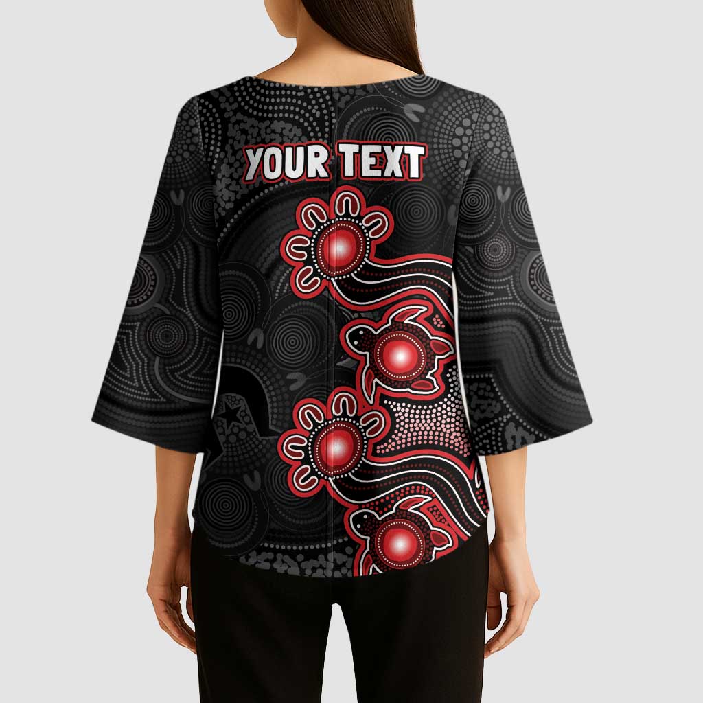 Personalised Melbourne Renegades NAIDOC Week 2026 Kimono Sleeve Blouse Sea Turtles Aboriginal Art