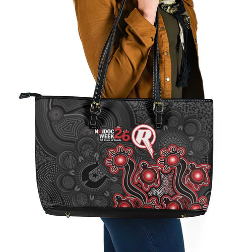 Melbourne Renegades NAIDOC Week 2026 Leather Tote Bag Sea Turtles Aboriginal Art