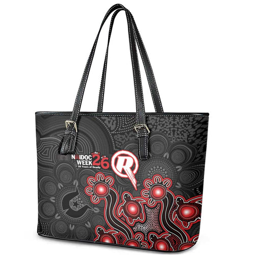 Melbourne Renegades NAIDOC Week 2026 Leather Tote Bag Sea Turtles Aboriginal Art