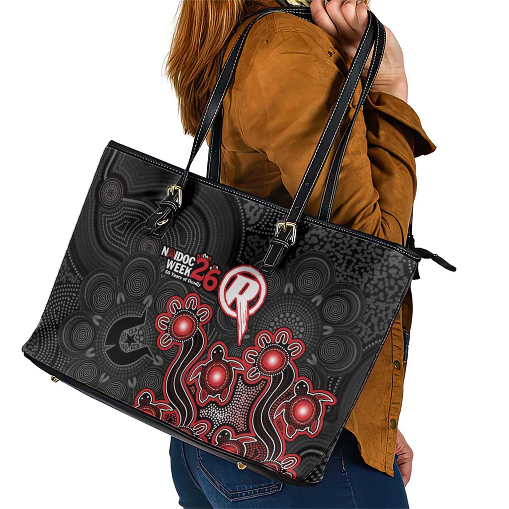 Melbourne Renegades NAIDOC Week 2026 Leather Tote Bag Sea Turtles Aboriginal Art