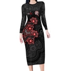 Personalised Melbourne Renegades NAIDOC Week 2026 Long Sleeve Bodycon Dress Sea Turtles Aboriginal Art