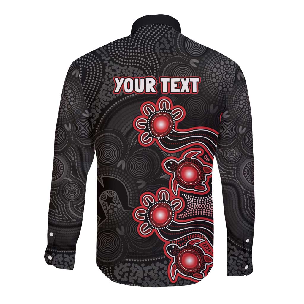 Personalised Melbourne Renegades NAIDOC Week 2026 Long Sleeve Button Shirt Sea Turtles Aboriginal Art