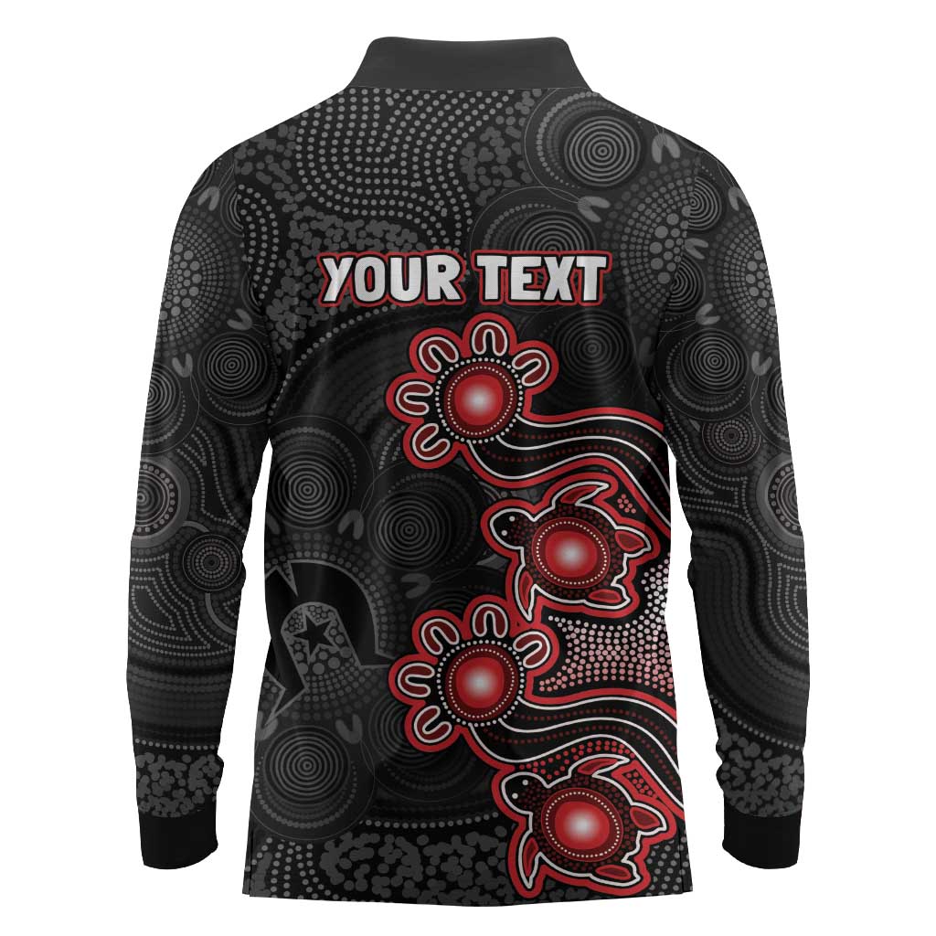 Personalised Melbourne Renegades NAIDOC Week 2026 Long Sleeve Polo Shirt Sea Turtles Aboriginal Art