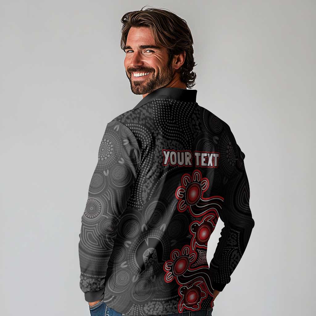 Personalised Melbourne Renegades NAIDOC Week 2026 Long Sleeve Polo Shirt Sea Turtles Aboriginal Art