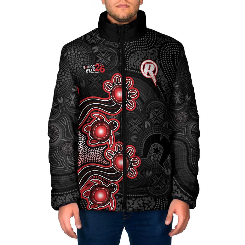 Personalised Melbourne Renegades NAIDOC Week 2026 Padded Jacket Sea Turtles Aboriginal Art