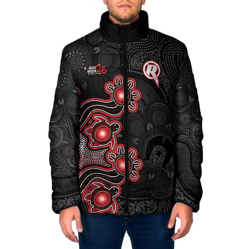 Personalised Melbourne Renegades NAIDOC Week 2026 Padded Jacket Sea Turtles Aboriginal Art