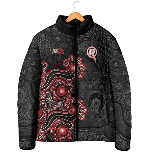 Personalised Melbourne Renegades NAIDOC Week 2026 Padded Jacket Sea Turtles Aboriginal Art