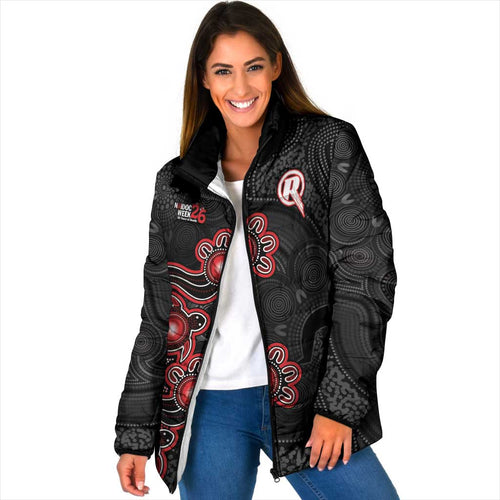 Personalised Melbourne Renegades NAIDOC Week 2026 Padded Jacket Sea Turtles Aboriginal Art