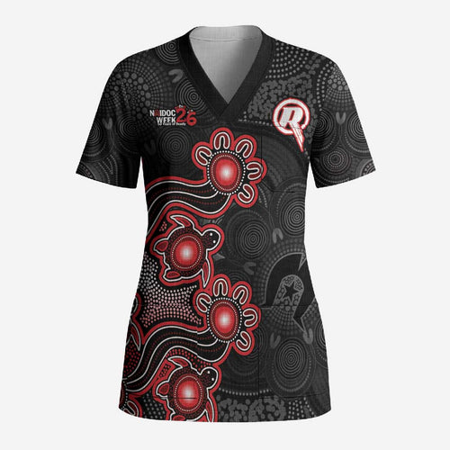 Personalised Melbourne Renegades NAIDOC Week 2026 Scrub Top Sea Turtles Aboriginal Art