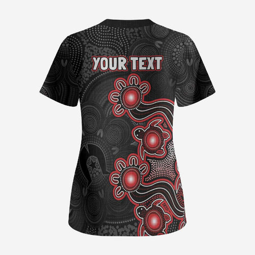 Personalised Melbourne Renegades NAIDOC Week 2026 Scrub Top Sea Turtles Aboriginal Art