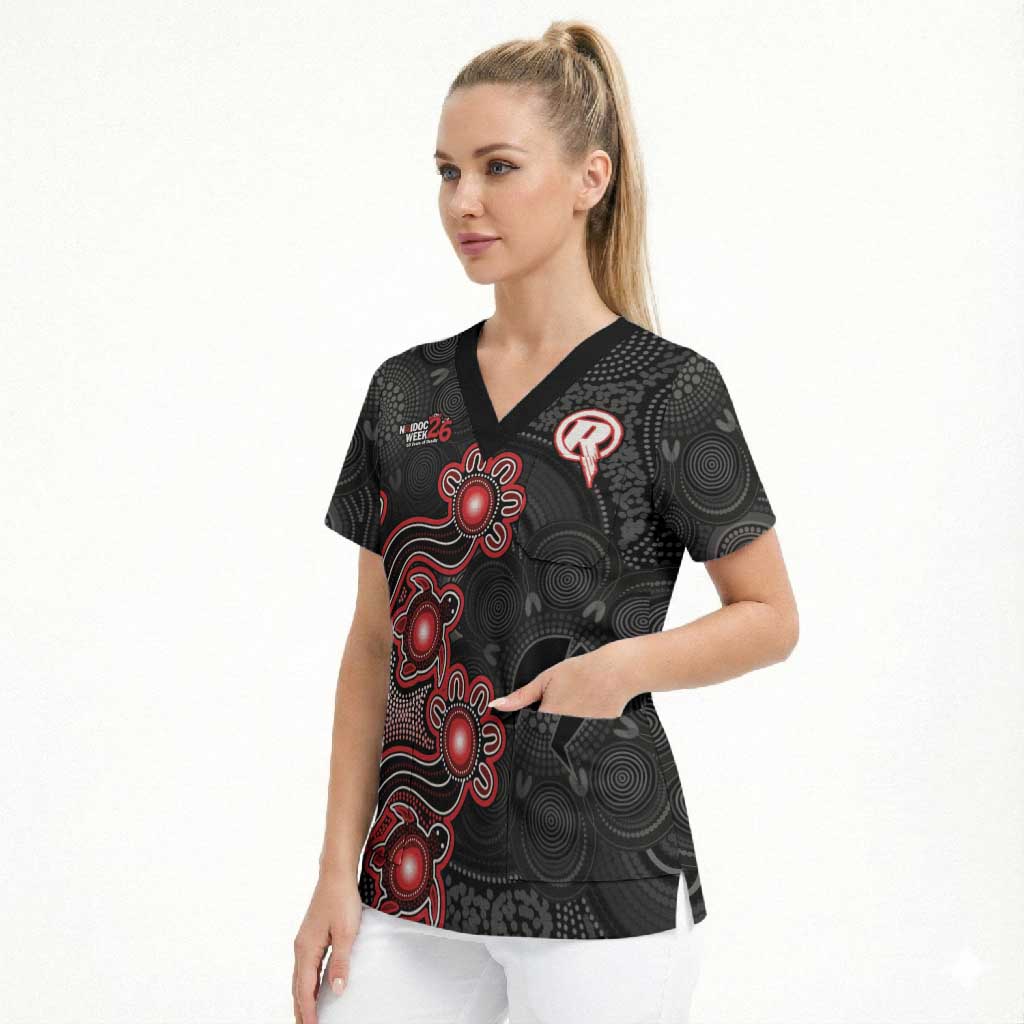 Personalised Melbourne Renegades NAIDOC Week 2026 Scrub Top Sea Turtles Aboriginal Art