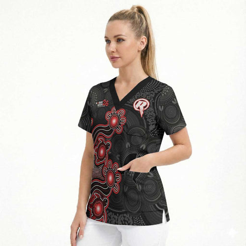 Personalised Melbourne Renegades NAIDOC Week 2026 Scrub Top Sea Turtles Aboriginal Art