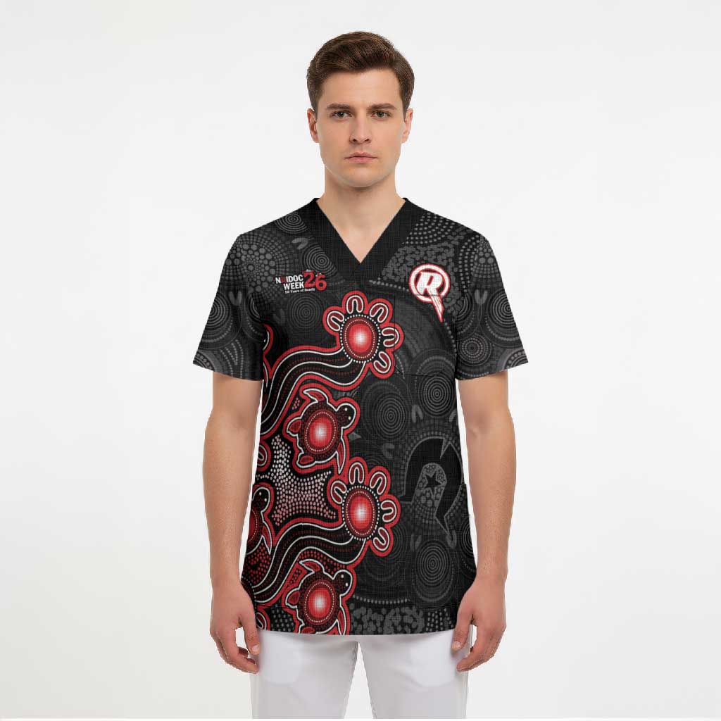 Personalised Melbourne Renegades NAIDOC Week 2026 Scrub Top Sea Turtles Aboriginal Art