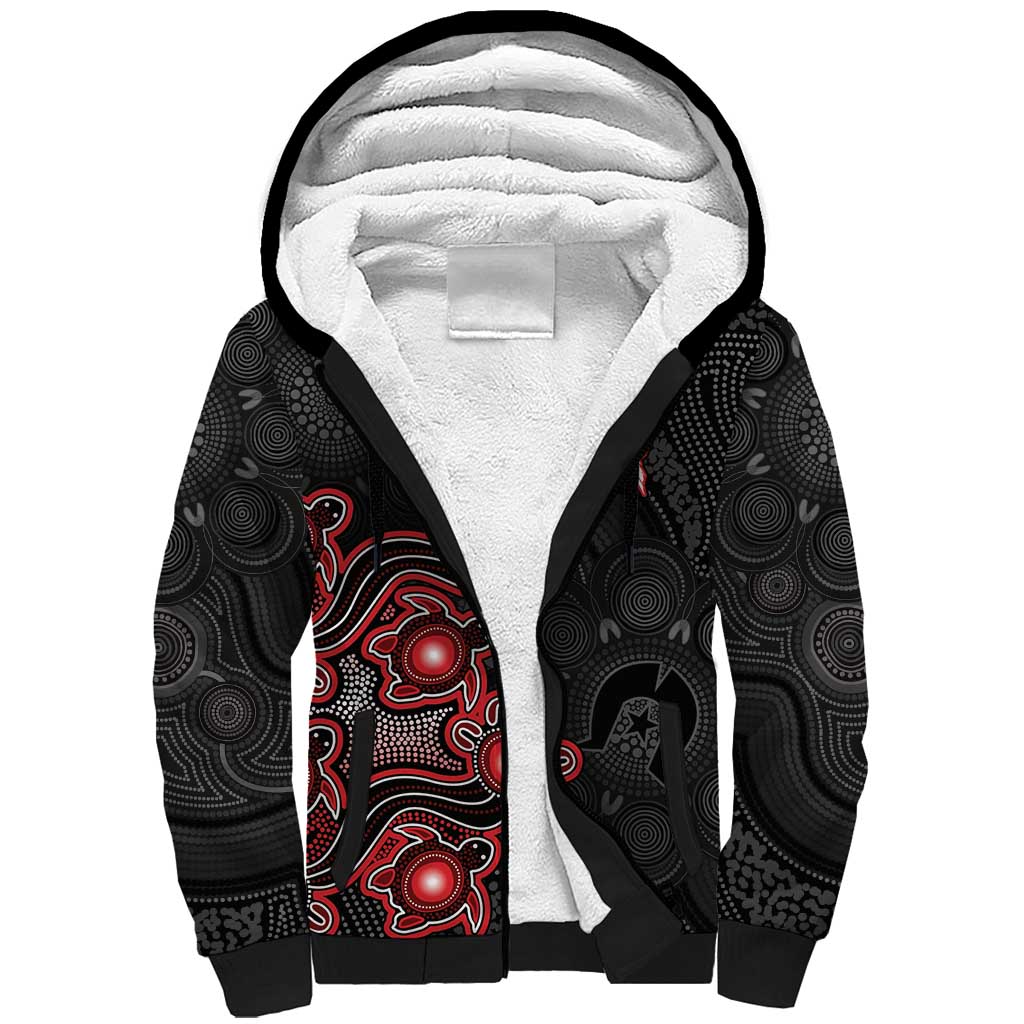 Personalised Melbourne Renegades NAIDOC Week 2026 Sherpa Hoodie Sea Turtles Aboriginal Art