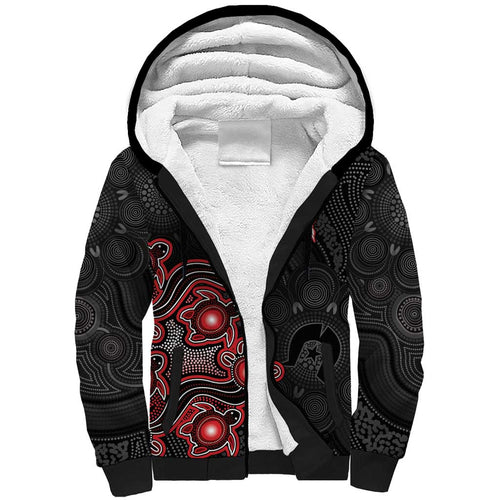 Personalised Melbourne Renegades NAIDOC Week 2026 Sherpa Hoodie Sea Turtles Aboriginal Art