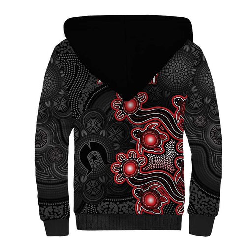Personalised Melbourne Renegades NAIDOC Week 2026 Sherpa Hoodie Sea Turtles Aboriginal Art