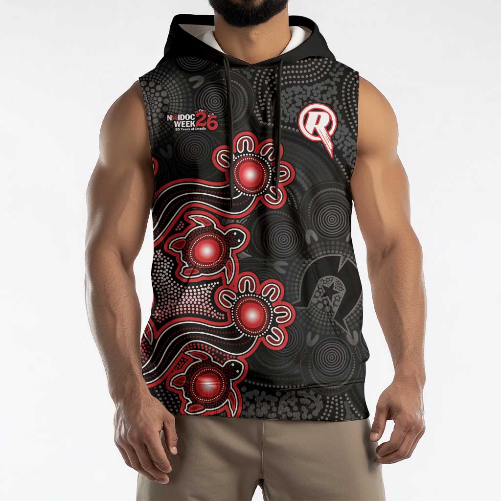 Personalised Melbourne Renegades NAIDOC Week 2026 Sleeveless Hoodie Sea Turtles Aboriginal Art