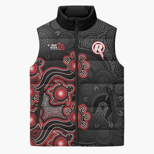 Personalised Melbourne Renegades NAIDOC Week 2026 Sleeveless Puffer Jacket Sea Turtles Aboriginal Art