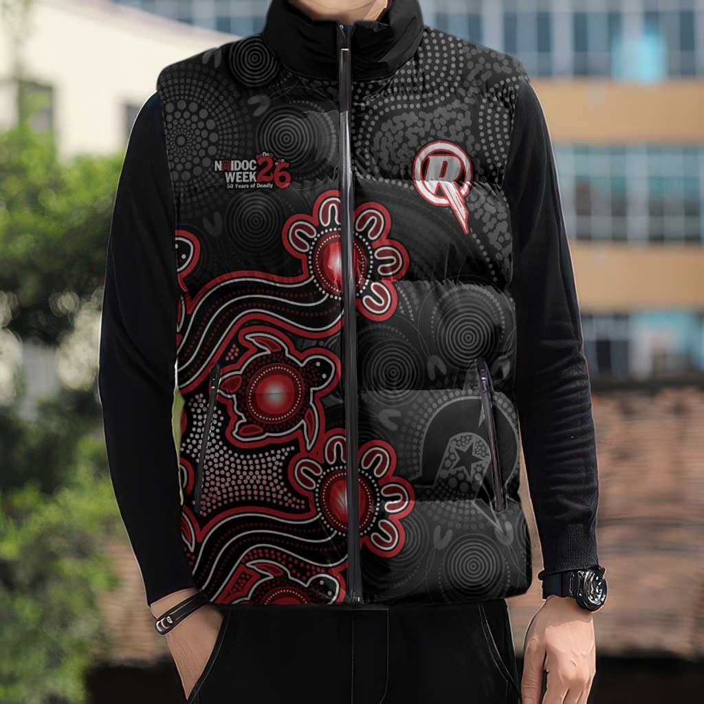 Personalised Melbourne Renegades NAIDOC Week 2026 Sleeveless Puffer Jacket Sea Turtles Aboriginal Art