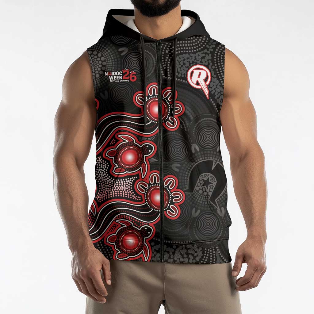 Personalised Melbourne Renegades NAIDOC Week 2026 Sleeveless Zip Hoodie Sea Turtles Aboriginal Art