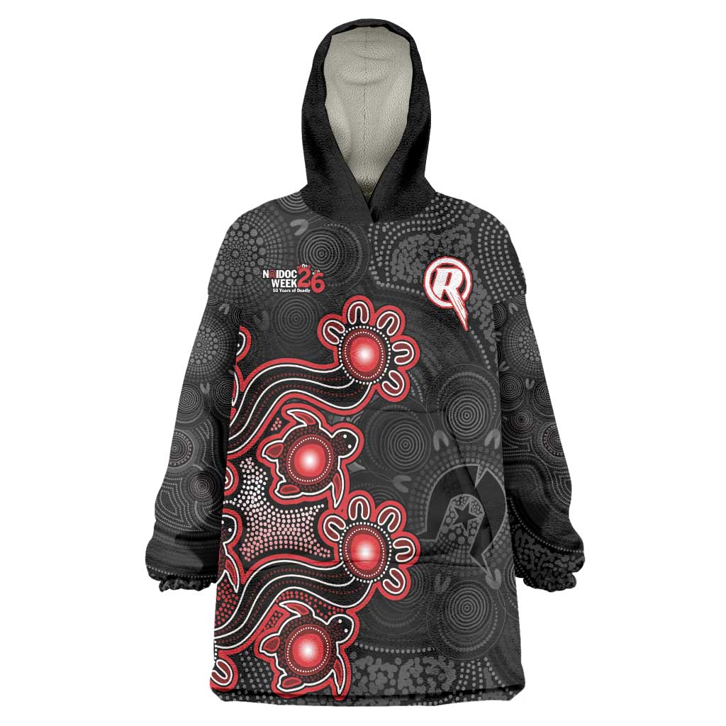 Personalised Melbourne Renegades NAIDOC Week 2026 Wearable Blanket Hoodie Sea Turtles Aboriginal Art