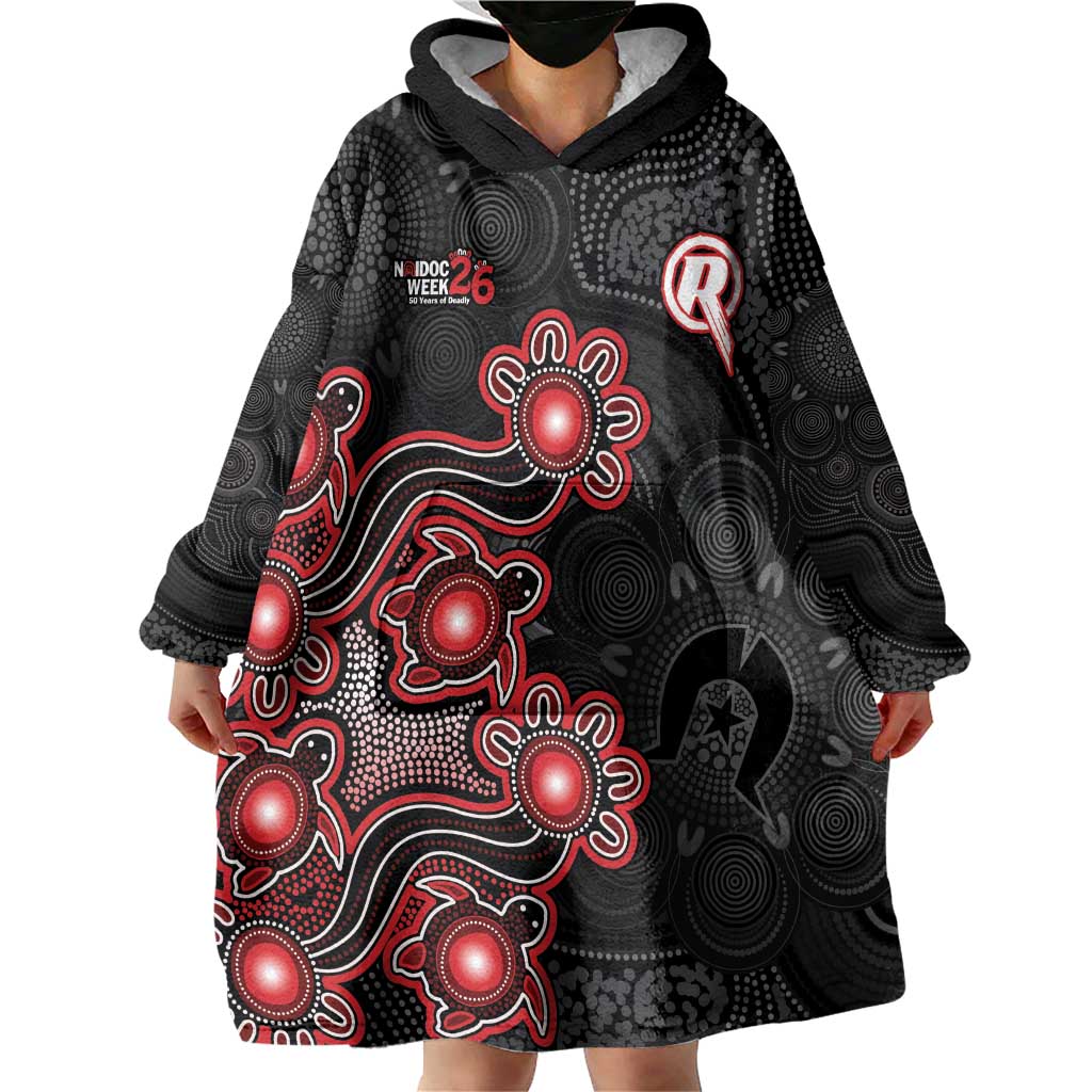 Personalised Melbourne Renegades NAIDOC Week 2026 Wearable Blanket Hoodie Sea Turtles Aboriginal Art