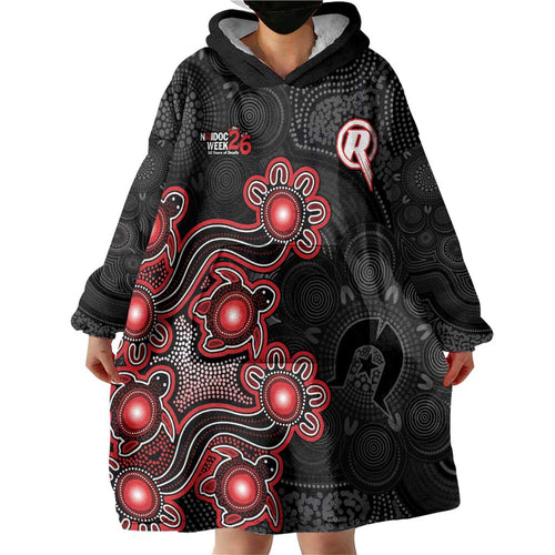 Personalised Melbourne Renegades NAIDOC Week 2026 Wearable Blanket Hoodie Sea Turtles Aboriginal Art