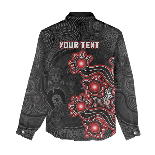 Personalised Melbourne Renegades NAIDOC Week 2026 Women Casual Shirt Sea Turtles Aboriginal Art