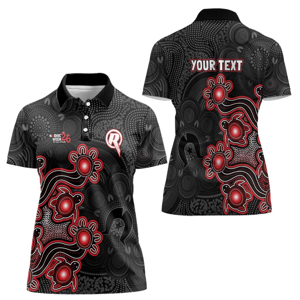 Personalised Melbourne Renegades NAIDOC Week 2026 Women Polo Shirt Sea Turtles Aboriginal Art
